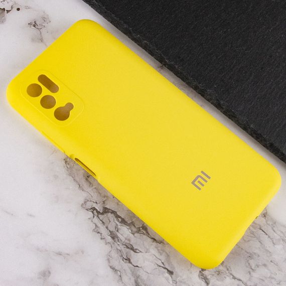 Чехол Silicone Cover Full Camera (AA) для Xiaomi Redmi Note 10 5G / Poco M3 Pro Full camera, Жовтий / Yellow | Зображення 3