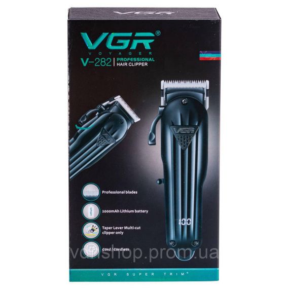 Машинка для стрижки акумуляторна бездротова Чорна VGR V-282 | Зображення 8
