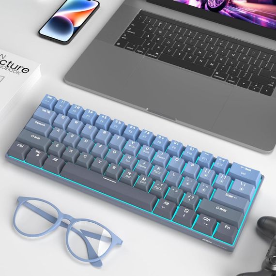 Механічна клавіатура MageGee 60% з жовтими перемикачами та RGB-підсвіткою, німецька розкладка | Зображення 5