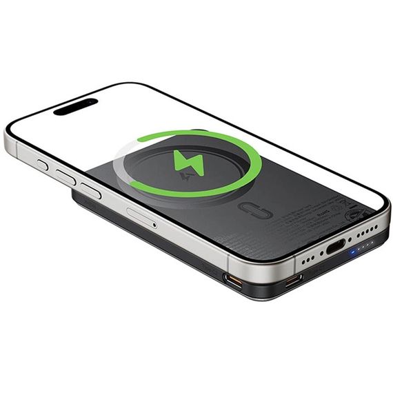 Портативное ЗУ Power Bank Acefast M30 PD20W с БЗУ with cable 5000 mAh Black | Зображення 6