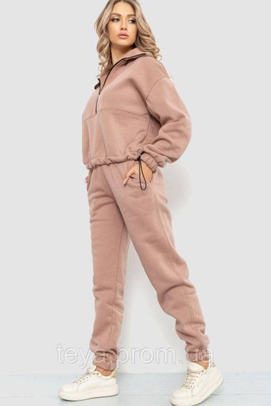 Спортивный костюм женский на флисе, цвет бежевый, размер XXL-XXXL FA_008167 | Зображення 2