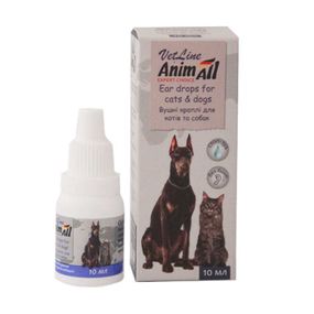 Вушні краплі AnimAll VetLine для кішок і собак, 10 мл