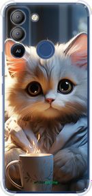 Чохол на Tecno POP 5 LTE BD4 Білий кіт "5646sp-2639-2448"