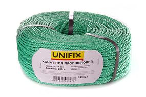 Канат полипропиленовый 4мм 200м UNIFIX