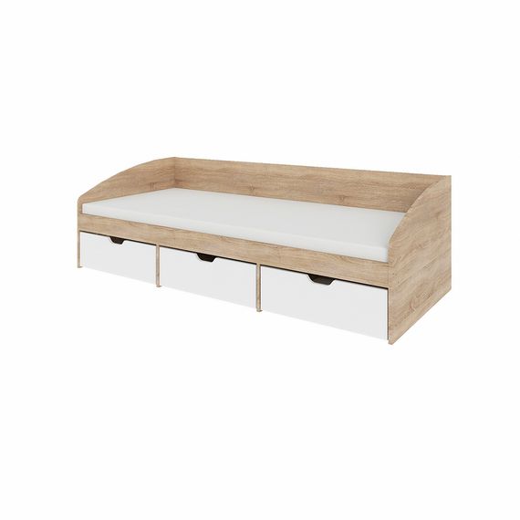 Ліжко односпальне з ящиками Еверест Комфорт 3 193х84х59  см Дуб сонома/Німфея Альба (EVR-5737) | Зображення 6