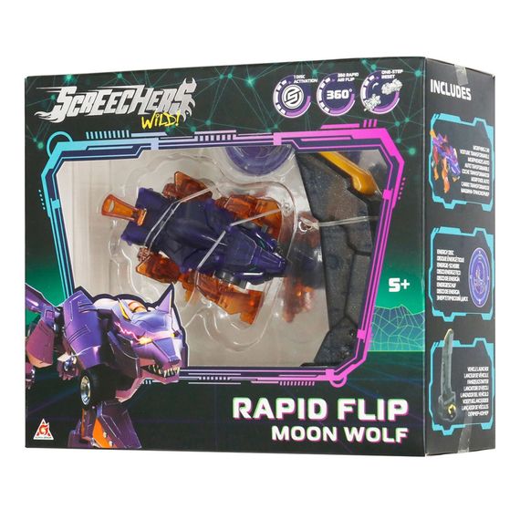 Игровой набор "S5 L0.5 Мун Уолф" Screechers Wild! EU686103B запускатель, машинка-трансформер