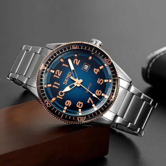 Чоловічий годинник Skmei 9232SRGBU Rose Gold-Blue | Зображення 3