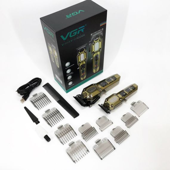 Стильная машинка для стрижки VGR 2 в 1 VGR V-600 V-900, Профессиональный триммер с набором насадок CZ-15 | Зображення 3