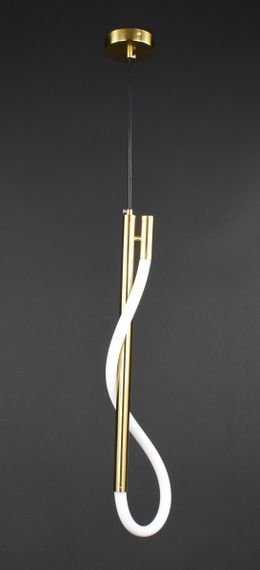 Люстра світлодіодна підвісна LED світильник для квартири на стелю лед 27639 Латунь 65-180х14х10 см.