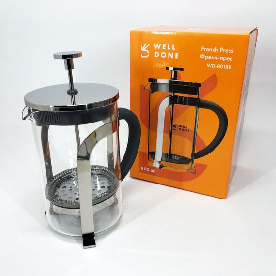 Френч-прес Well Done WD-8018B з ручкою soft-touch 800 мл, Китайський заварник чайник для заварювання трав | Зображення 9