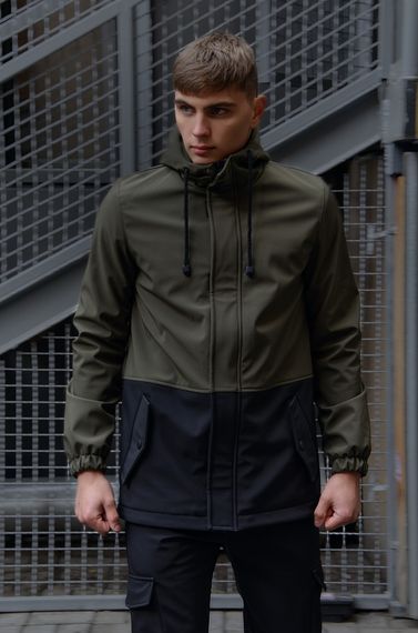 Куртка softshell Intruder "Citizen" хакі-чорна | Зображення 4