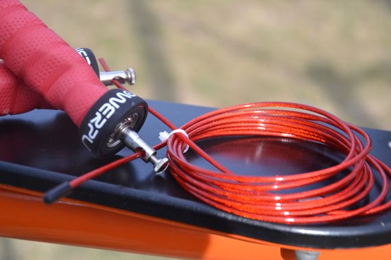 Скакалка скоростная на подшипниках Паверплей 4208 Fitness Jump Rope Красная (3m.) | Зображення 8