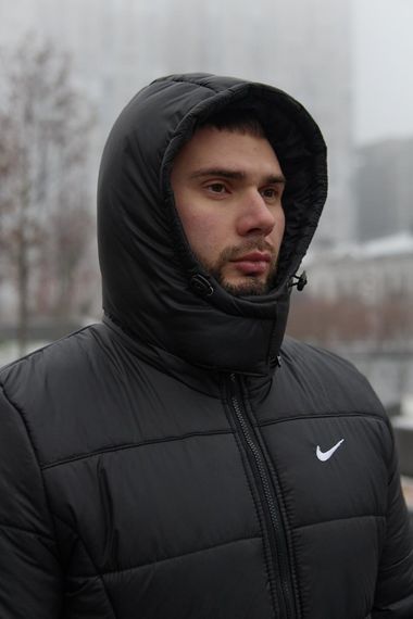 Комплект чоловічий Nike: куртка зимова "Frost" чорна + штани з тринитки утеплені чорні | Зображення 5