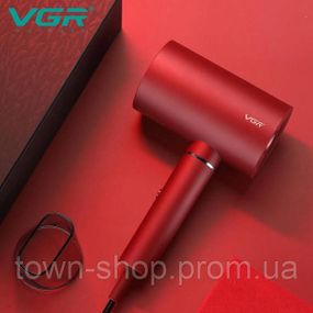 Профессиональный фен для волос VGR V-431 мощностью 1600-1800 Вт с режимом холодного воздуха. Цвет: красный