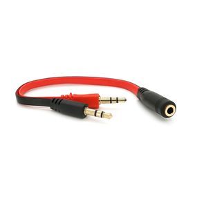 Сплиттер Jack 3.5 =>2*Jack 3.5 для наушников и микрофон,круглый,Пакет