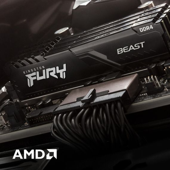 Модуль пам'яті для комп'ютера DDR4 64GB (2x32GB) 3200 MHz Fury Beast Black Kingston Fury (ex.HyperX) (KF432C16BBK2/64) | Зображення 8