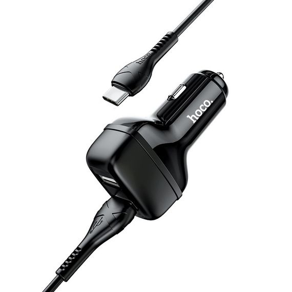 АЗП Hoco Z36 Leader 2.4A (2USB-A) + кабель USB to Type-C Чорний | Зображення 1