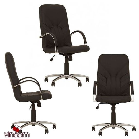 Кресло Новый Стиль MANAGER steel chrome (Экокожа) | Зображення 4