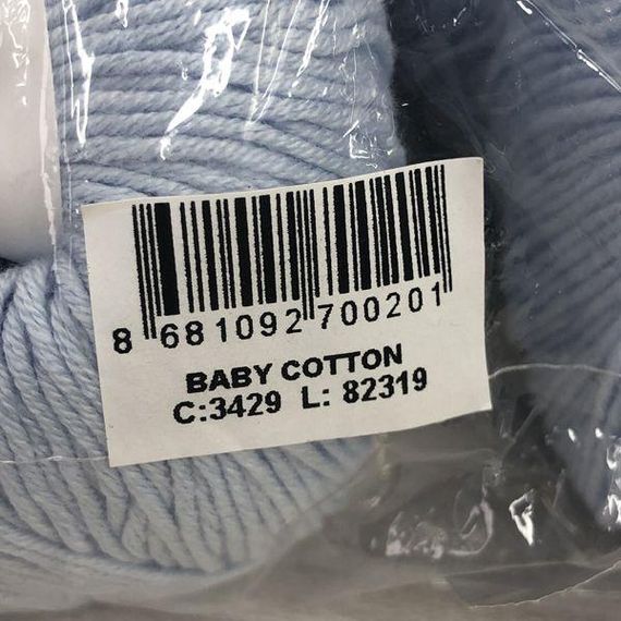 Пряжа Gazzal – Baby Cotton колір 3429 Світло блакитний | Зображення 2