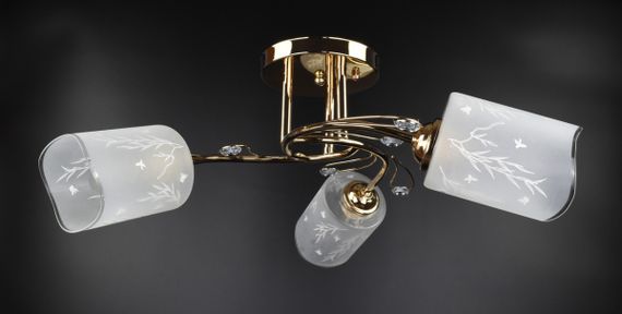 Люстра стельова на 3 лампочки 25567 Золото 23х54х54 см.