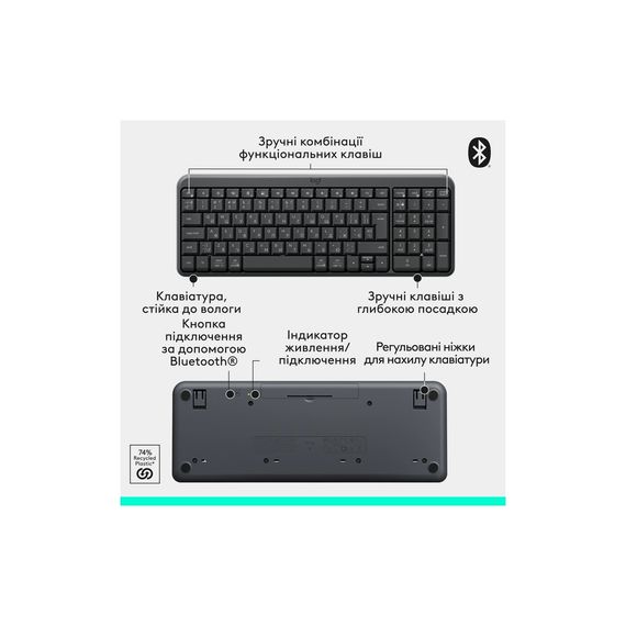 Комплект Logitech MK250 Bluetooth/Wireles UA Graphite (920-013823) | Зображення 7