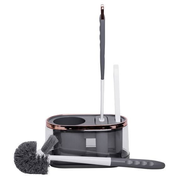 Набір для туалету настінний 3 в 1: 2 йоржика + щітка, йорж для унітазу силіконовий з щіткою йоржик для унітазу HP-35015-47DG | Зображення 4