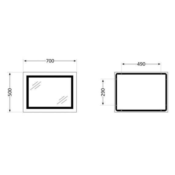 Дзеркало Qtap Cardinal (CA1) 700х500 з LED-підсвіткою Touch, з антизапотіванням, з димером, темп. кольору (3000-6500K) | Зображення 1