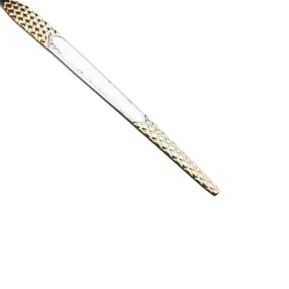 Набор десертных вилок 6 штук вилки десертные из нержавеющей стали 15.5 см Серебро с золотом HP-20-40 | Зображення 3