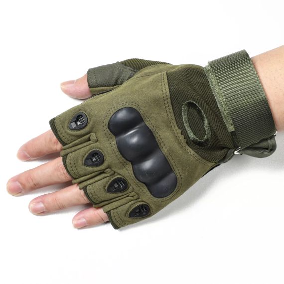 Перчатки тактические Primo Military беспалые, размер L - Army Green | Зображення 1