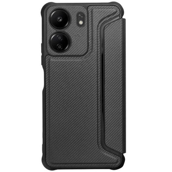 Шкіряний чохол-книжка GETMAN Razor (PU) для Xiaomi Redmi 13C / Poco C65 Black | Зображення 1