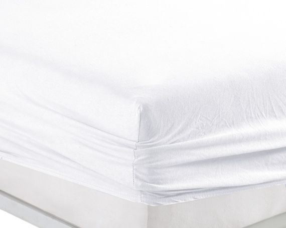 Простынь 90x200см трикотаж (джерси) на резинке с наволочками Белая | Зображення 1