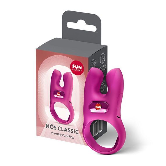 Ерекційне віброкільце з подвійною стимуляцією клітора Fun Factory NŌS CLASSIC Magenta, 2 мотори Sex Aura | Зображення 6