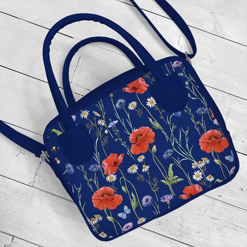 Сумка жіноча Kitto Маки, ромашки та волошки 25x20x9 см (SKI_23S024_SI)