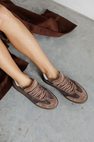 Кеди жіночі замшеві 591443 Коричневі 36 37 38 39 40 41 | Зображення 9