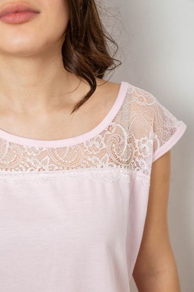 Пижама женская с принтом  -уценка, цвет розовый, 243R1602-010-U-14 | Зображення 4