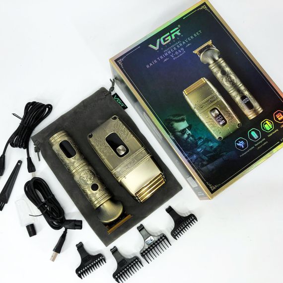 Провідний професійний набір машинка для стрижки та шейвер VGR V-649, Чоловічий акумуляторний тример | Зображення 1