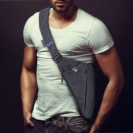 Сумка шкіряна чоловіча крос-боді Cross, Сумка-кросбоді молодіжна, Чоловіча сумка через плече нагрудна DJ-12 | Зображення 6