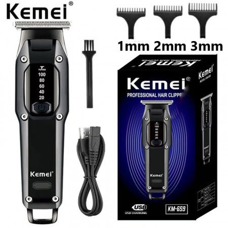 Машинка для стрижки волосся Kemei KM-659 бездротова з титановими лезами XPRO (40957-KM-659_370)