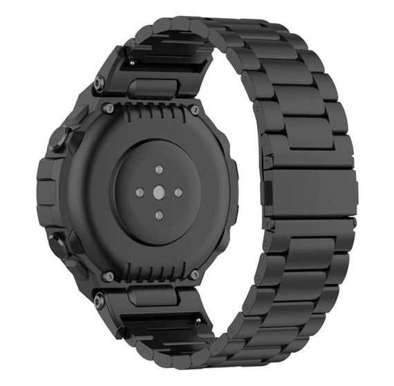 Металевий ремінець Primolux для смарт-годинника Xiaomi Amazfit T-Rex (A1918/A1919) / Amazfit T-Rex Pro - Black | Зображення 1