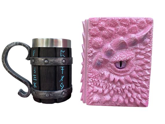 Подарунковий набір Кухоль 3D Скандинавські Руни та Блокнот 3D «Дракон Єдинорога»