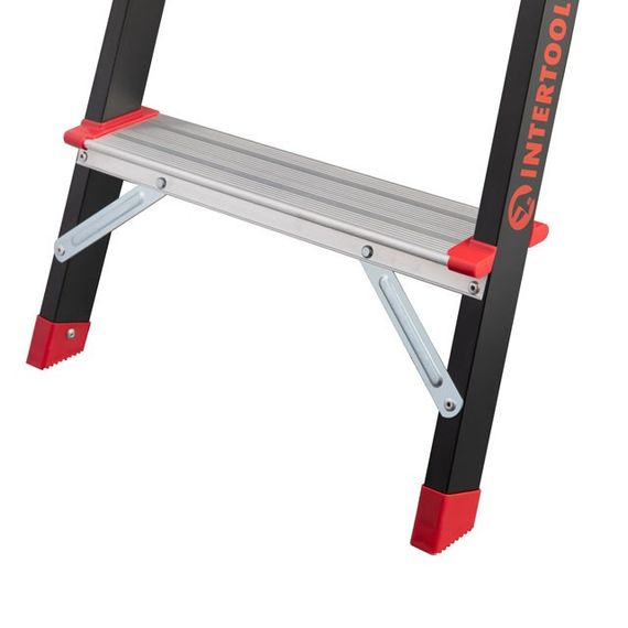 Драбина 8 сход., лоток для інвентарю, сталевий профіль, висота верхньої сходинки 1,7 м INTERTOOL LT-0058 | Зображення 7