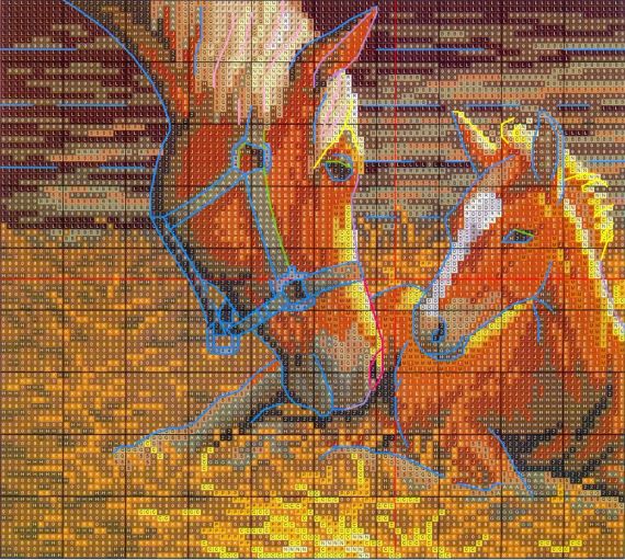 Набор для вышивания крестиком по нанесённой на канву "Deep love of mother and son 2 ".AIDA 14CT printed 30*21с | Зображення 2