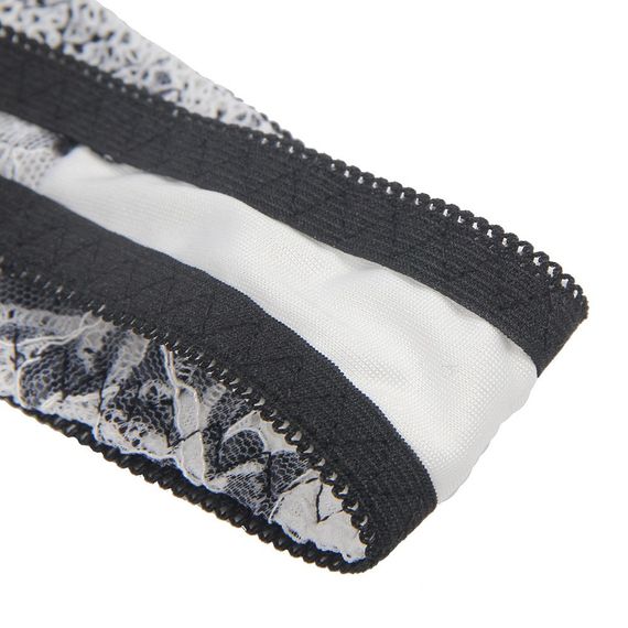 Комплект білизни мереживної Star Night з квітковим принтом, чорно-білий, 3XL-4XL Sex Aura | Зображення 9