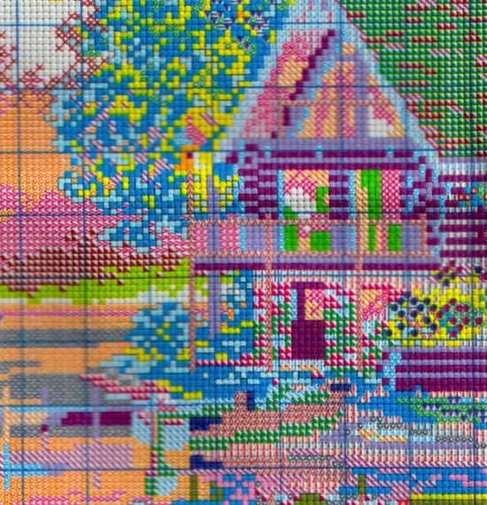Набір для вишивання за нанесеною схемою "Leisure hut". AIDA 14CT printed 61*48 см | Зображення 5