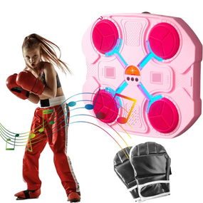 Рожевий боксерський тренажер 32х28 см настінний із підсвіткою і музикою знижка