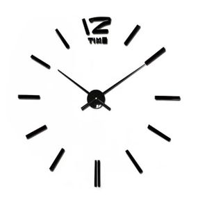 Годинник настінний 3D "DIY CLOCK" від 60 до 120см (Без цифр) Black