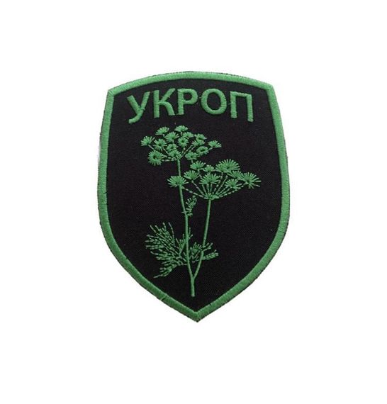 Нашивка на одяг (термо) Укроп 1 Україна 84*114 мм Чорний з зеленим