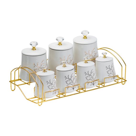 Набор для специй 4 шт по 250 мл и 3 шт по 550 мл на металической подставке HP1216 | Зображення 4