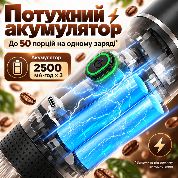 Портативна кавоварка 3-в-1 KF-JN-02 акумуляторна еспресо машина для капсул і меленої кави з підігрівом USB Type-C чорна | Зображення 9