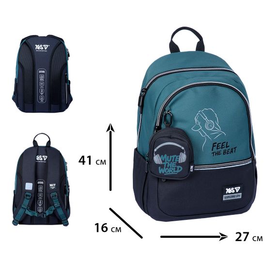 Рюкзак шкільний YES TS-113M Feel the Beat 550324 17.7 л | Зображення 2